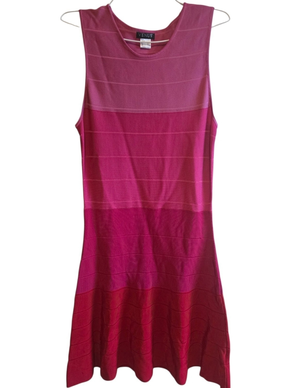 VENUS Pink Ombre Sleeveless Knit A-Line Dress